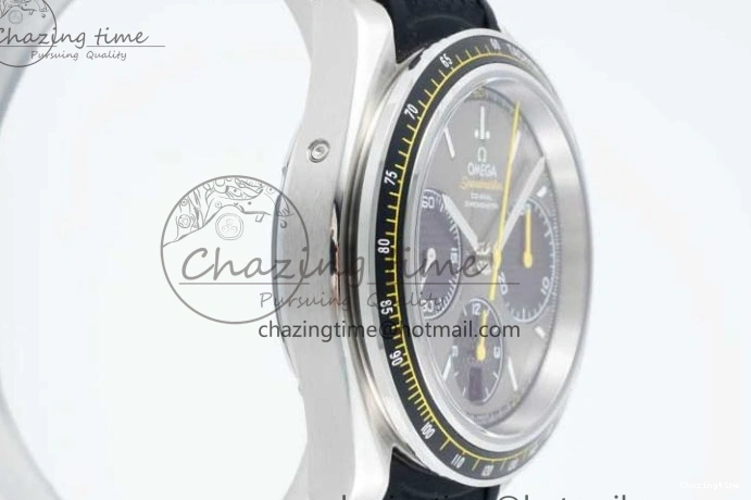 0314 ZipUp Speedmaster Racing Master SS HKF Best Edition Gray Black Dial on Black Rubber Strap A 7811